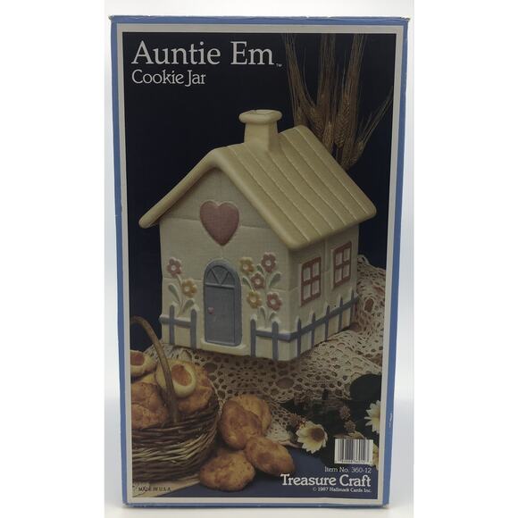 Vintage 1987 Ceramic Auntie Em Cookie Jar Hallmark Cards Treasure Craft Cottage - Picture 9 of 10